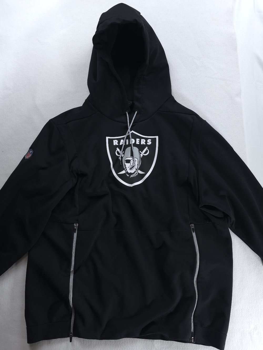 Nike Las Vegas Raiders Hoodie Mens Large NFL Dri Fit Sideline Black Pullover